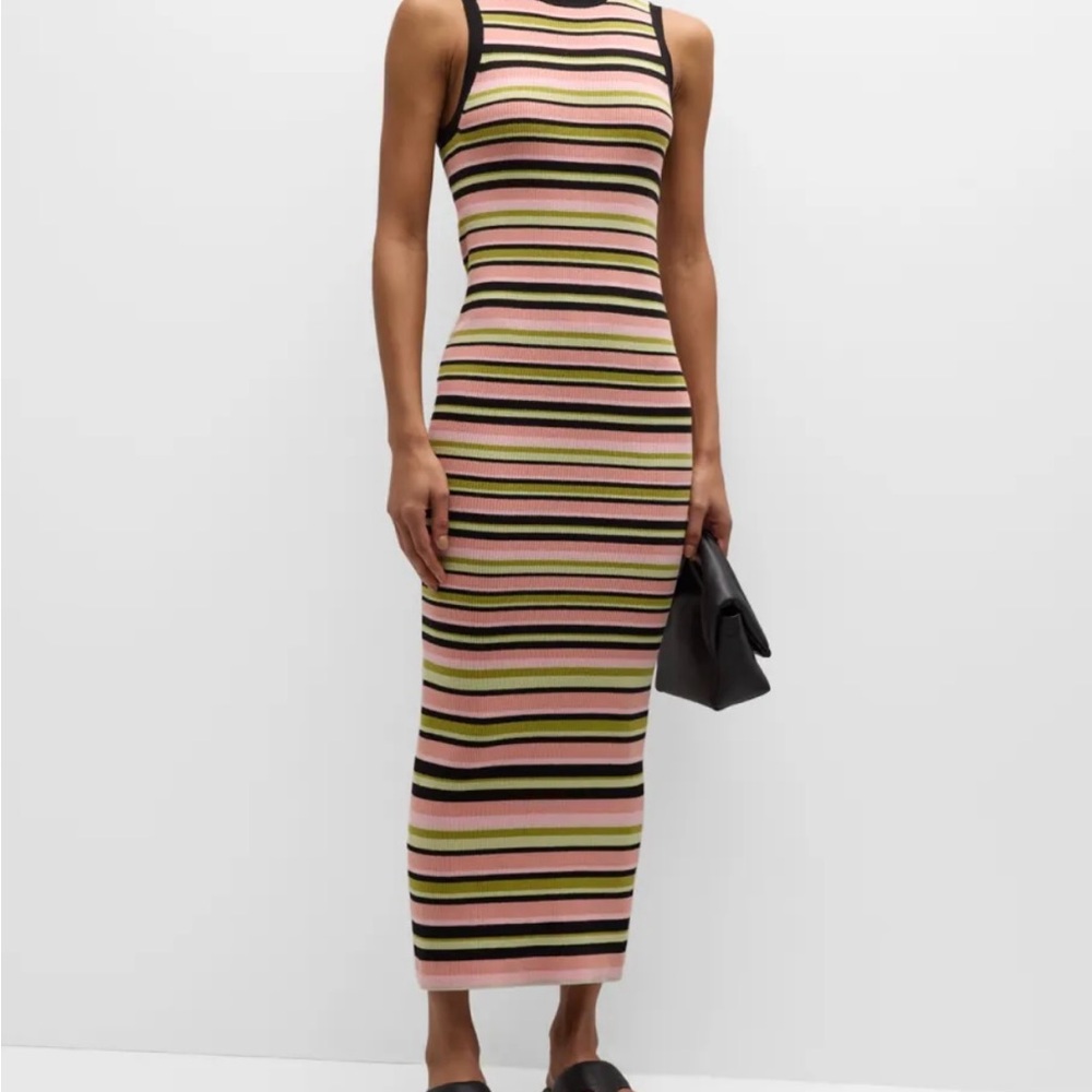 ATM Multi Striped Sleeveless Dress